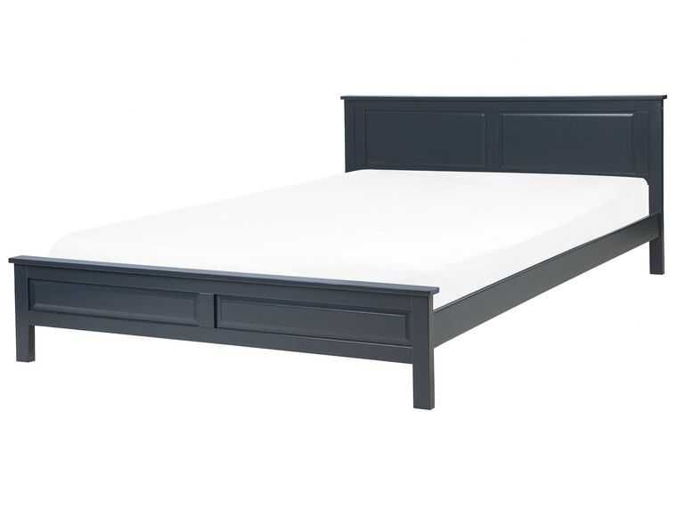 BELIANI Cama de casal em madeira azul escura 180 x 200 cm - Bed Frame