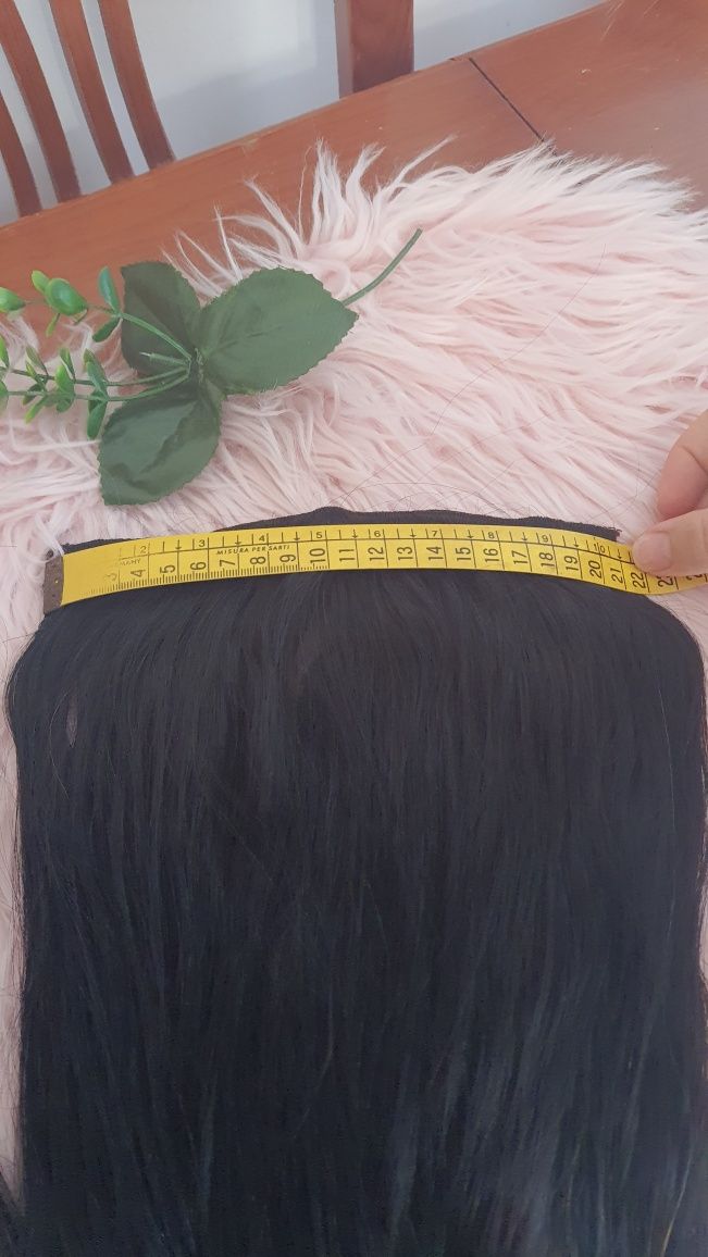 Mega hair tic tac de Cabelo Humano Natural – Liso Molhado, Cor Preto