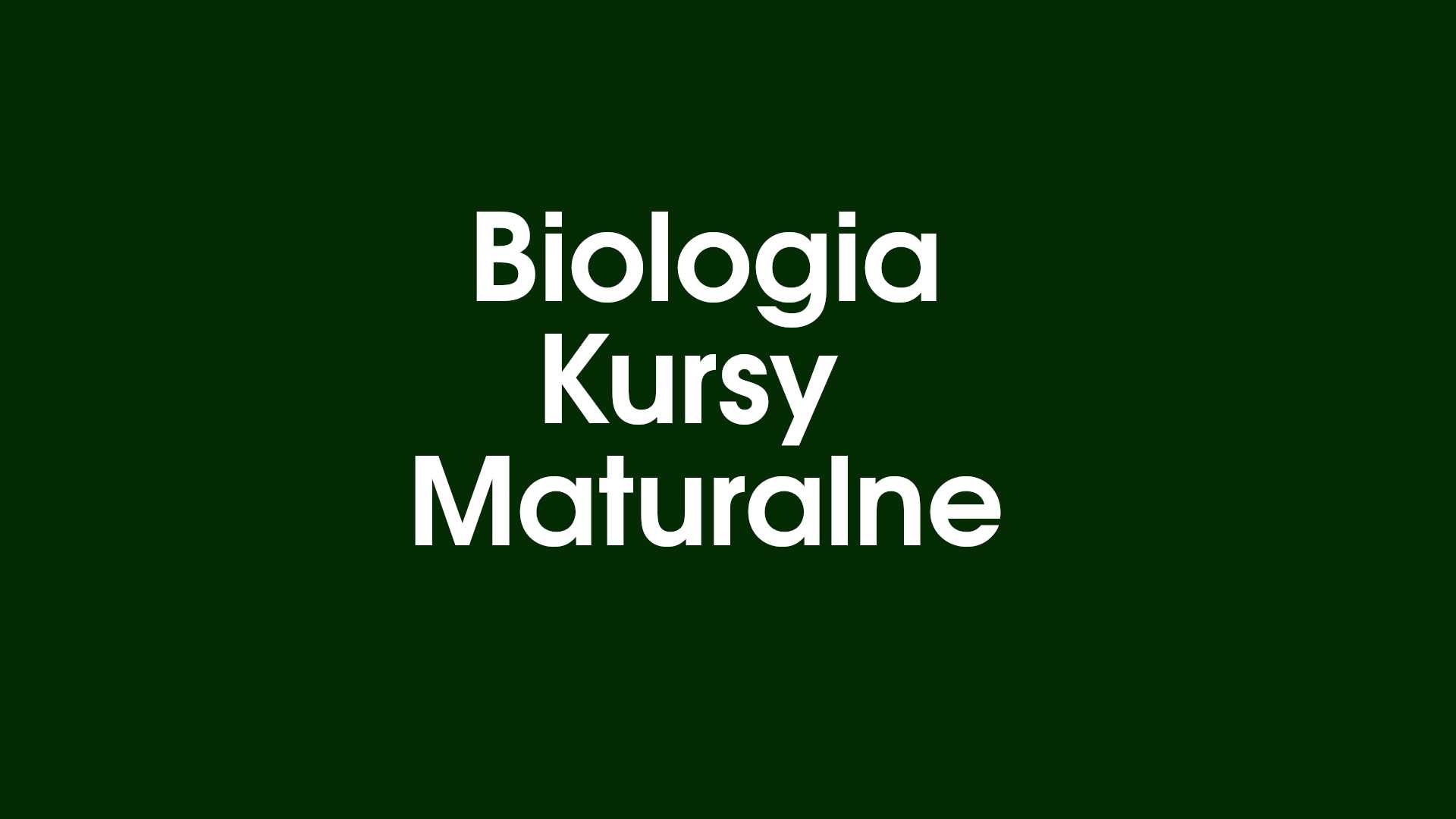 Korepetycje Biologia - online - doświadczony nauczyciel LO