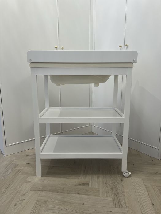 Przewijak wanienka 2w1 drewniany biały Roba