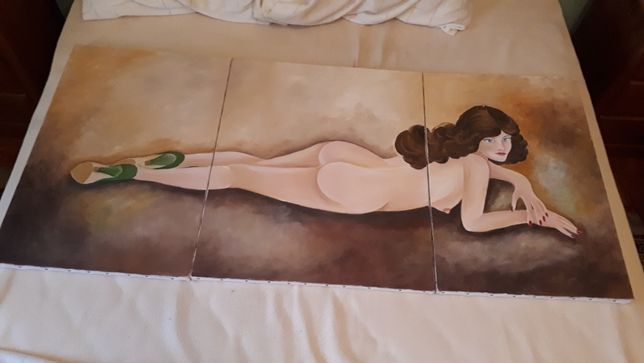 pintura em tela nu feminino