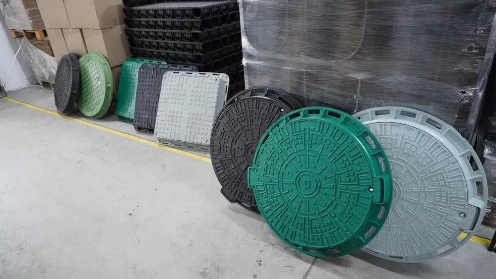 POKRYWA STUDNI FI800 Właz Czarny,  DUŻA POLIMEROWA do 1,5 tony!