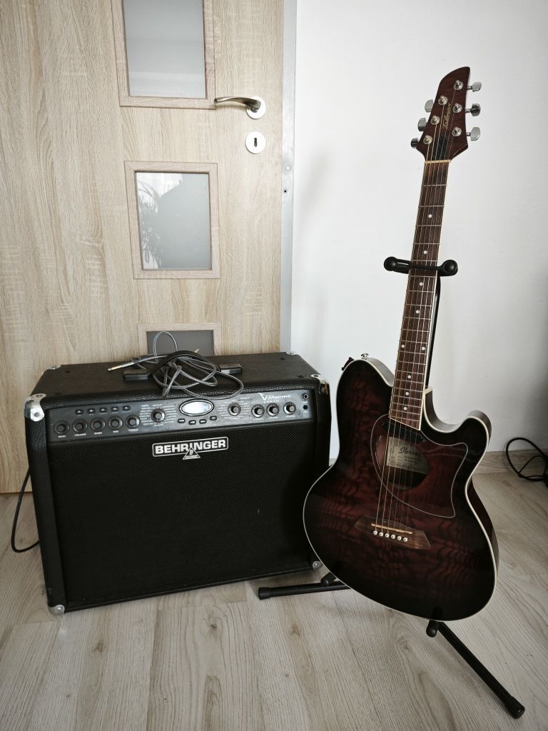 Ibanez TCM50-VBS gitara elektroakustyczna + Behringer V-ampire LX210