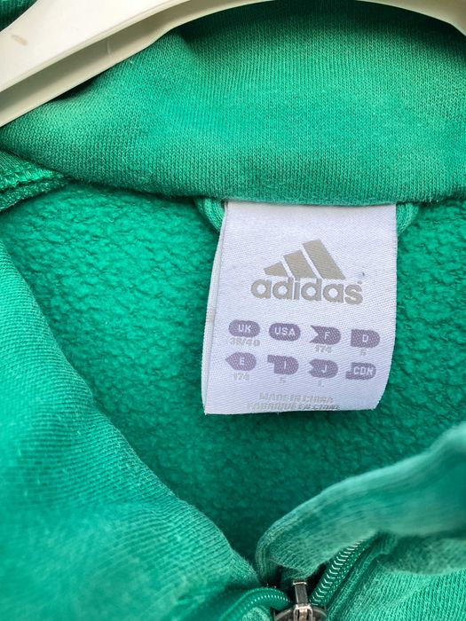 Adidas zielona bluza vintage oldschool polo zamek