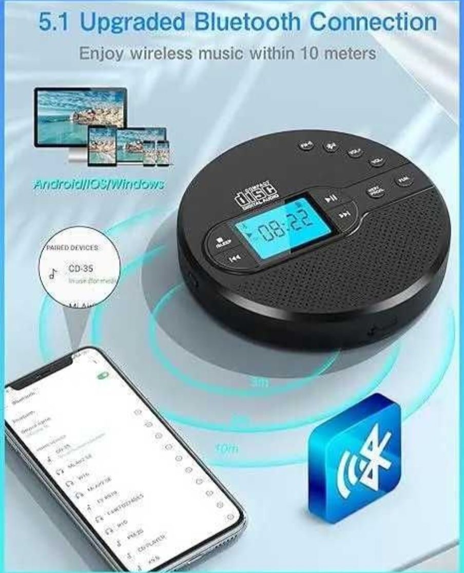 Bluetooth колонка / плеєр CD-35/AUX/USB/aKyMynsTop
CD-35/AUX/USB/aK