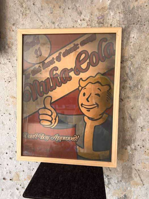 Vintage antyk plakat w ramie coca cola lata 60-e