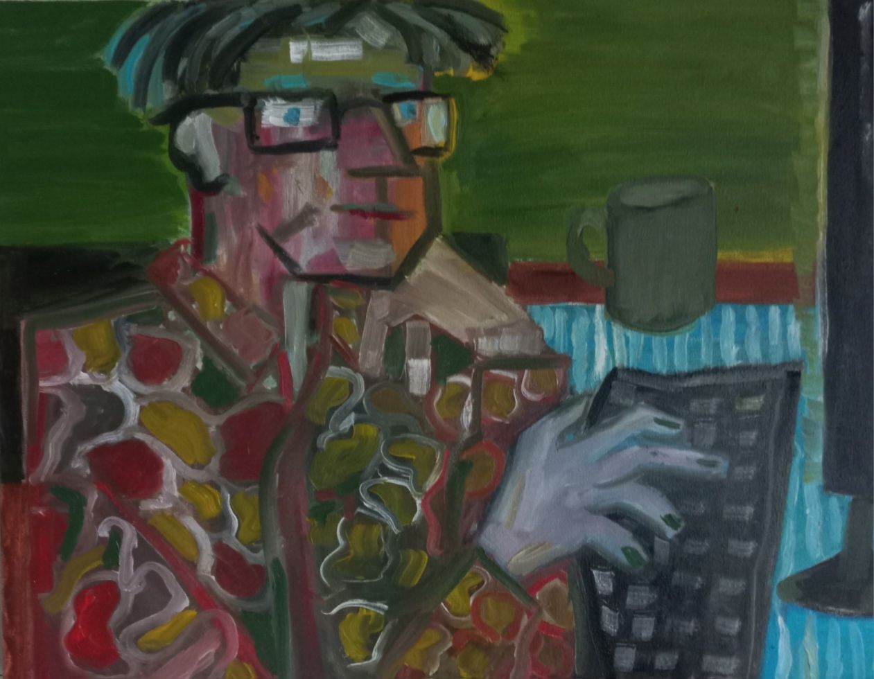 Olej na płótnie "Informatyk" 40 x 50 cm