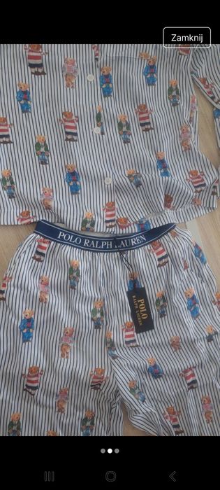 Piękny nowy komplet w paski i misie Ralph Lauren