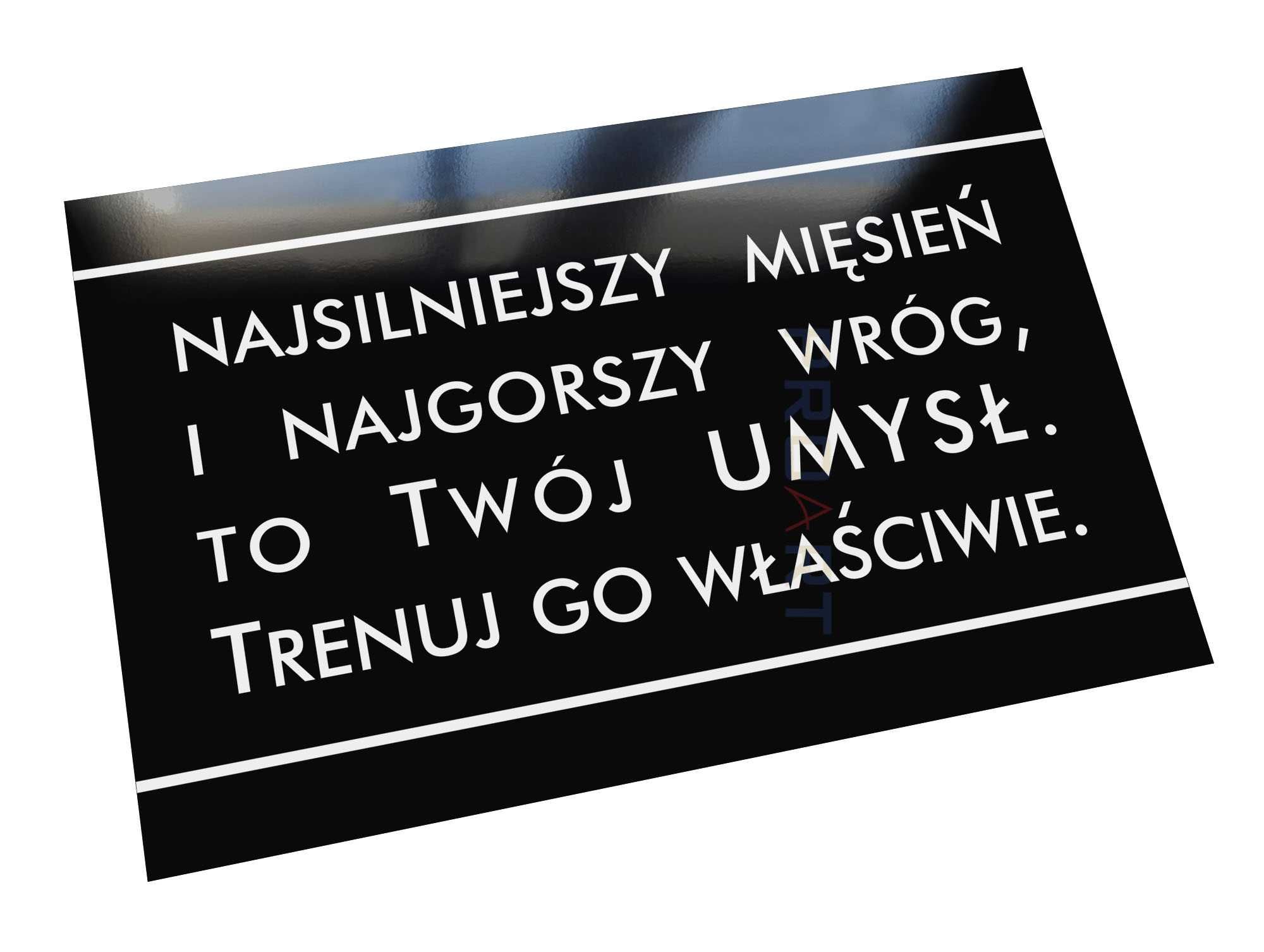 Metalowa tabliczka DOWOLNY motywacyjny cytat trening umysłu