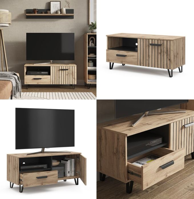 Szafka pod telewizor lowboard szuflada drzwiczki brązowa Vicco