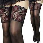 Pończochy plus size rozmiar 6 ozdobna koronka