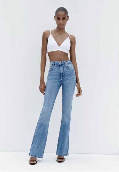 Стильні кльош джинси Zara блакитні 44 розмір