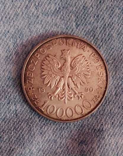 Moneta Solidarność L 100000 zł 1990r.