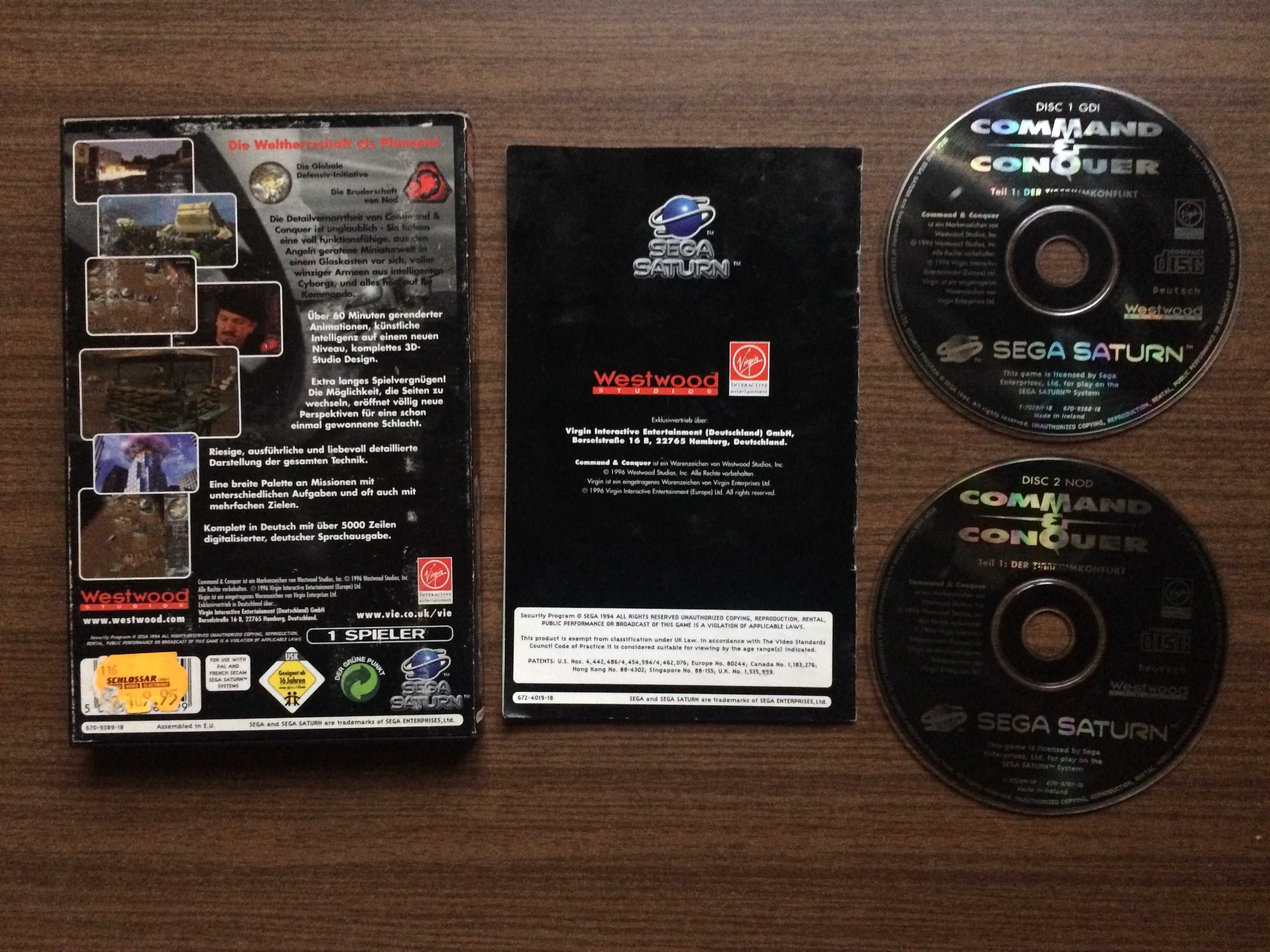 Игра на Sega Saturn "Command & Conquer" (PAL)
