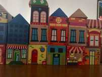 Lego em madeira colorido