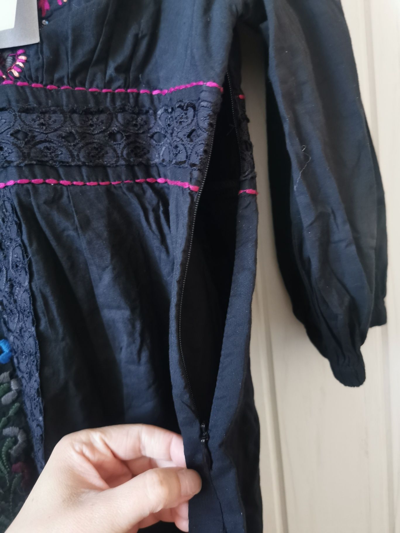 Sukienka boho etniczna wzorki hafty folkowa folk