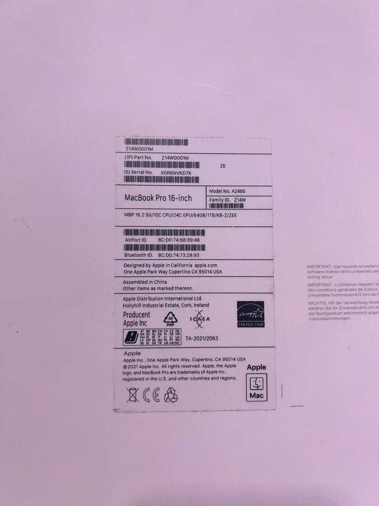 MacBook Pro M1 MAX 16 cali 64GB RAM 1TB SSD IDEALNY