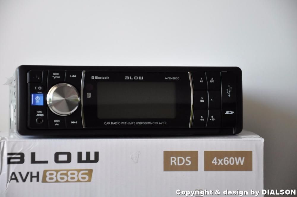 Nowe radio samochodwe BLOW MP3 USB SD AUX RDS Bluetooth 4x 60W FV 23%