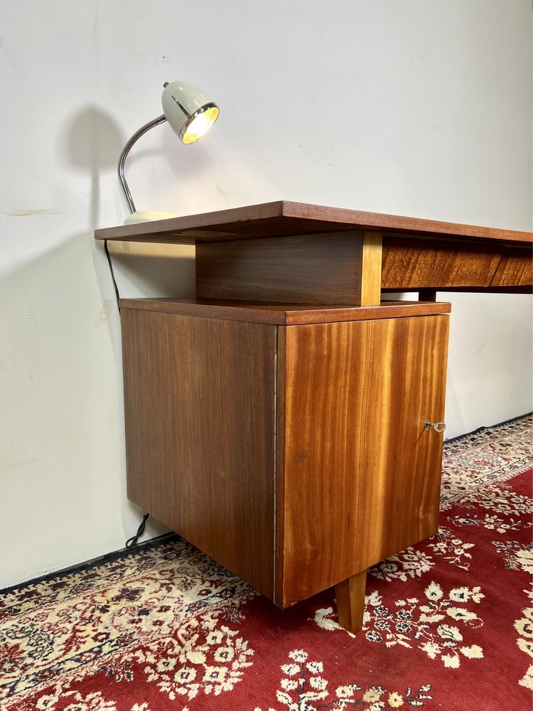Biurko PRL M Puchała patyczak Typ 20-21 Var orzech mat vintage retro
