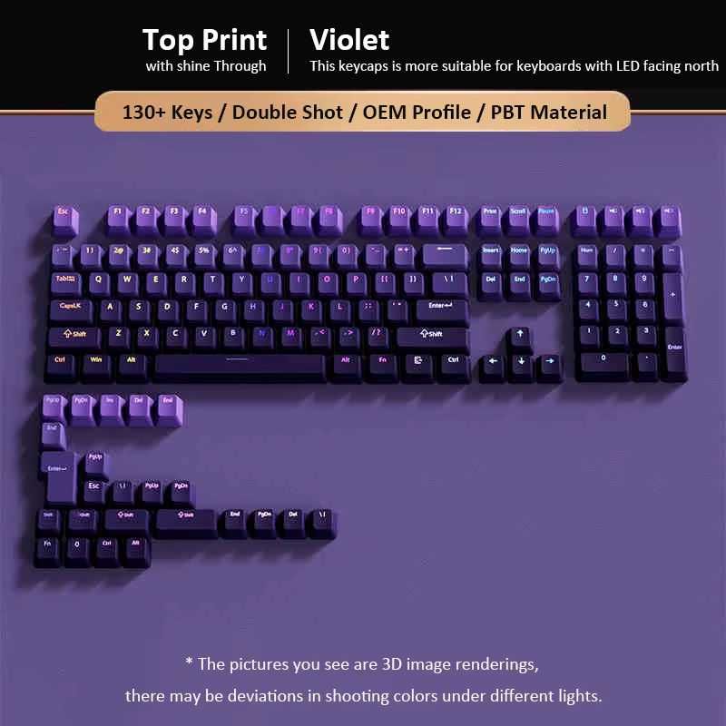 Набір кейкапів Gradient Purple RGB Backlit