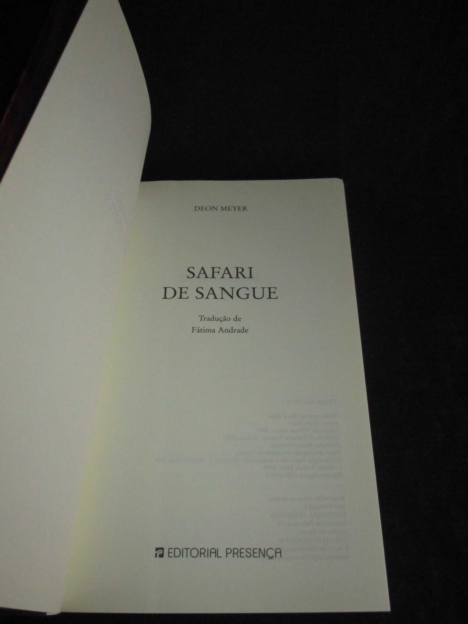 Livro Safari de Sangue Deon Meyer