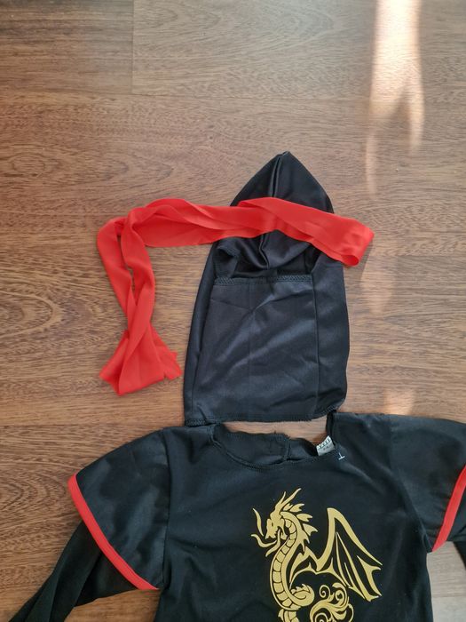 Strój kostium przebranie karnawałowy Haloween Ninja 3-4 lata nowy