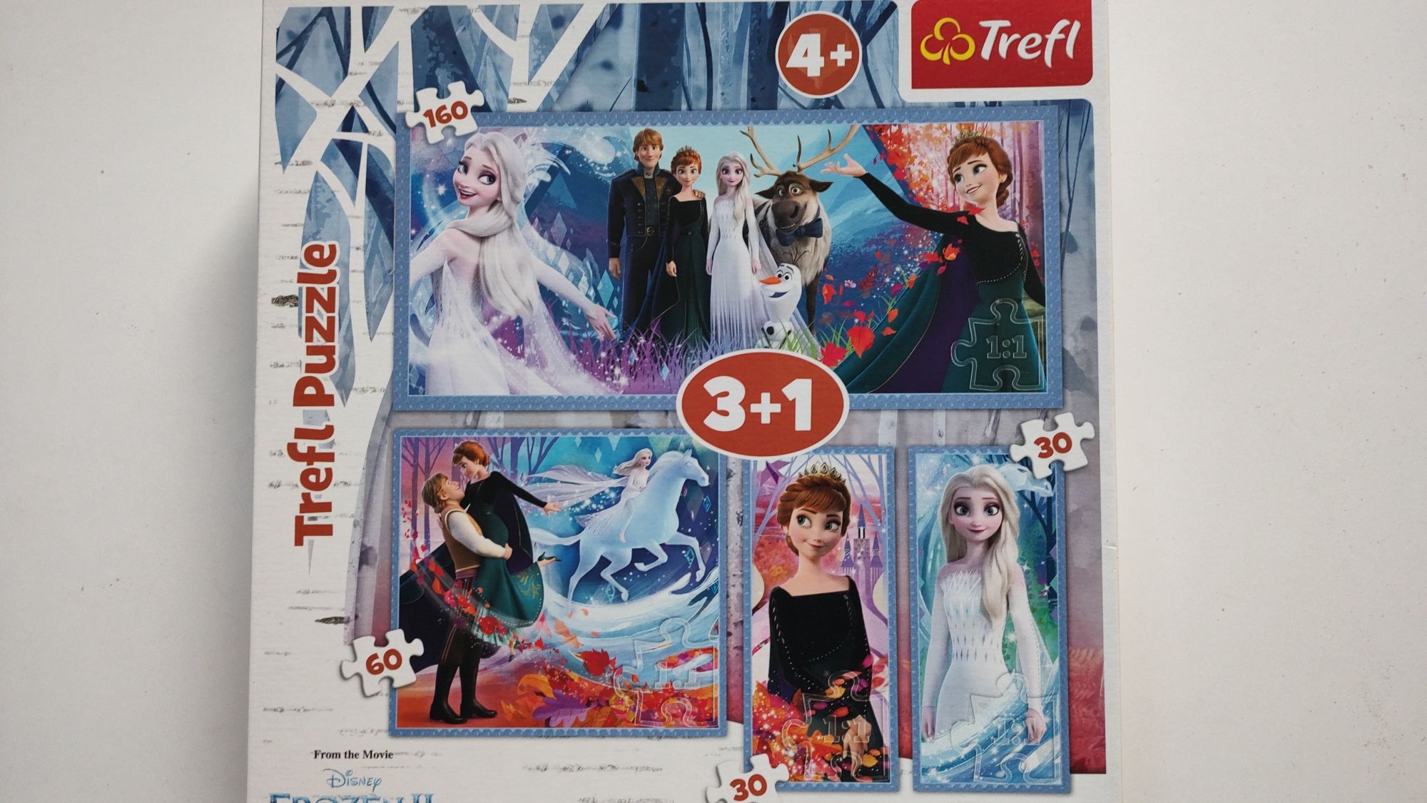 puzzle Frozen II Zestaw 3+1 Dla dzieci 4+; stan idealny