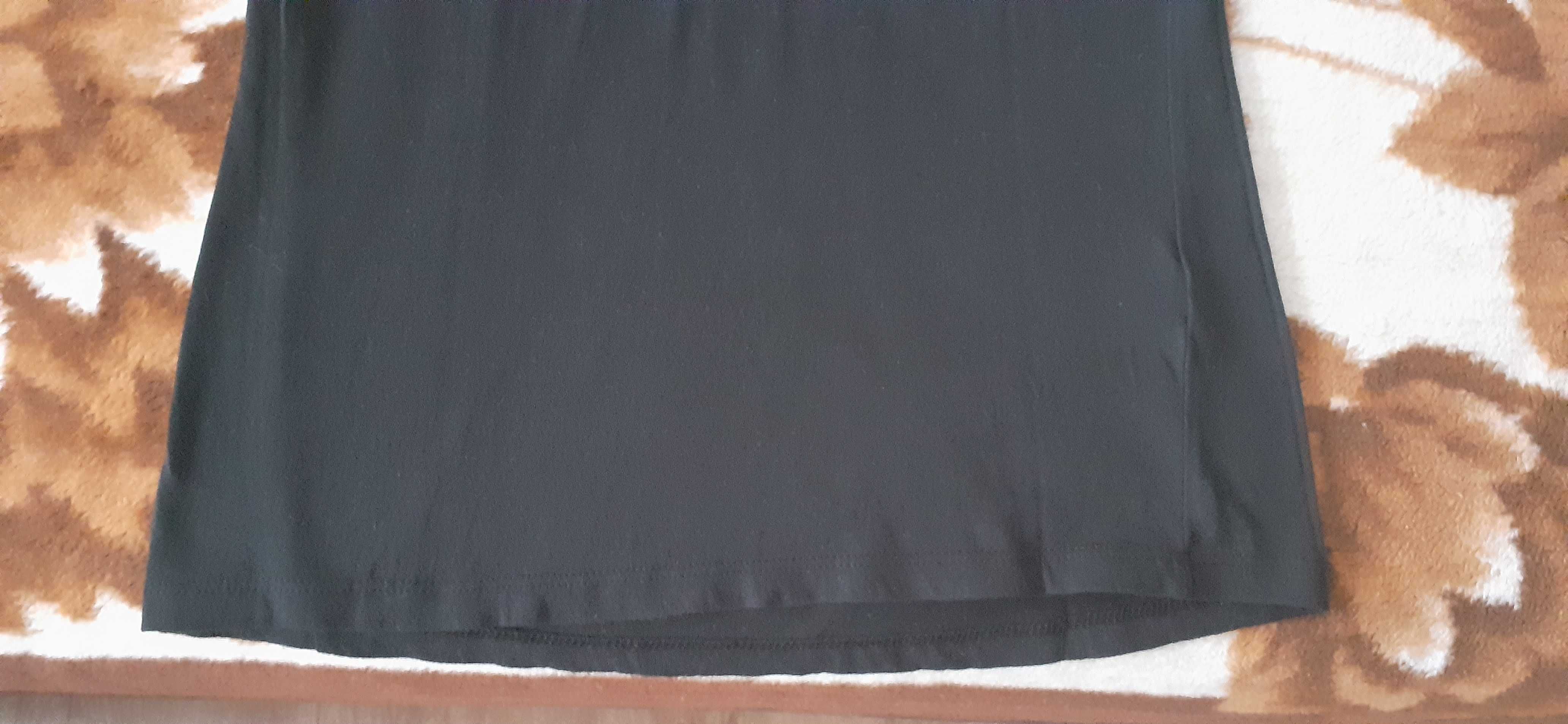 Czarna bawełniana bluzka/t-shirt z pięknym haftem (rozm. XS/S)