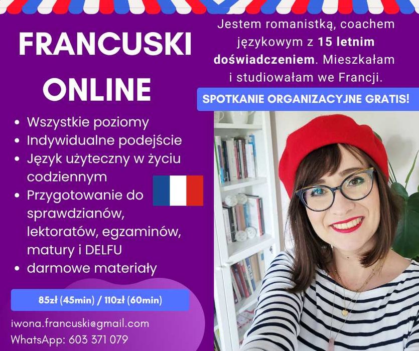 Język francuski online - lekcje, korepetycje