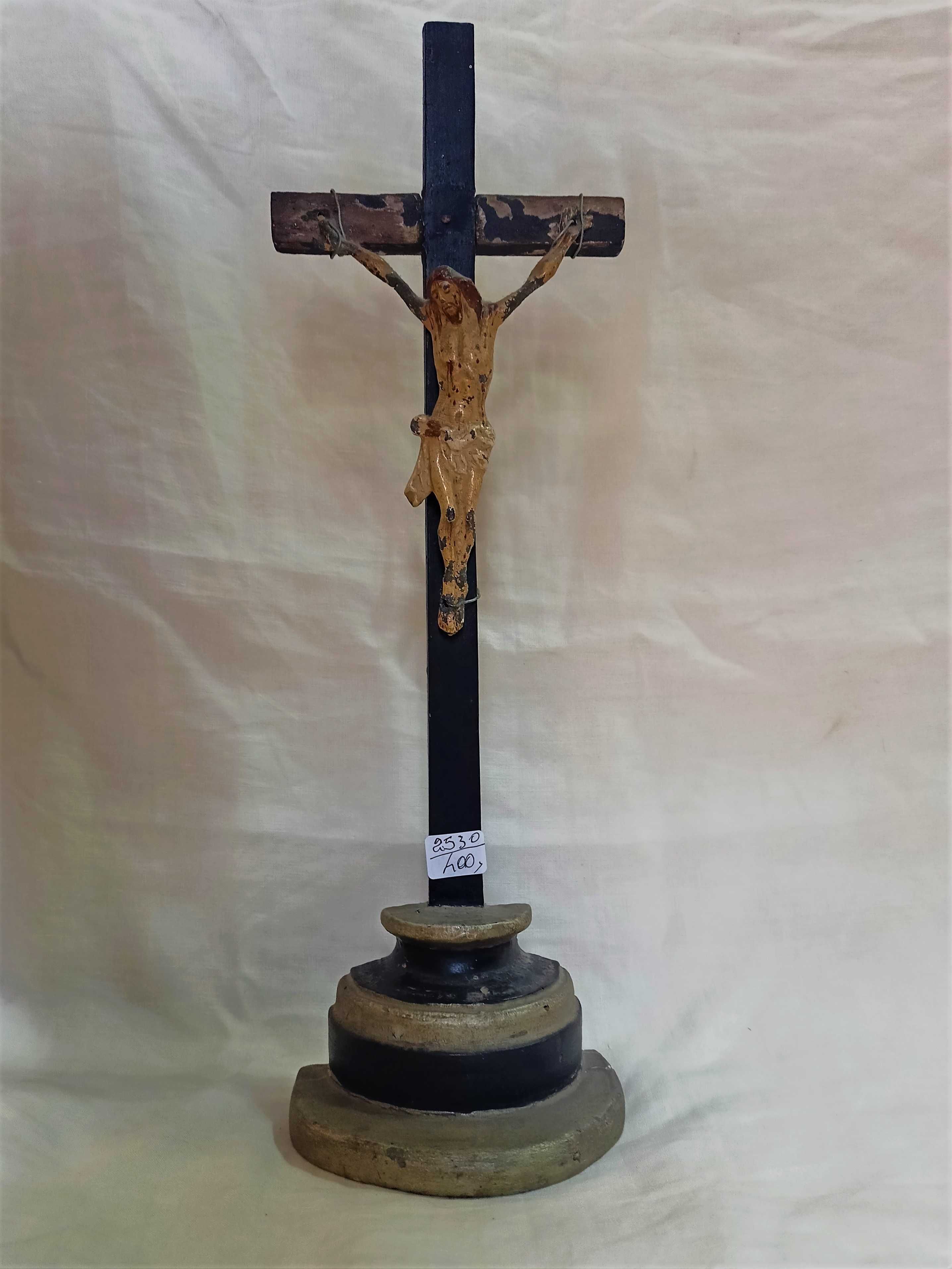 Crucifixo Madeira Policromada Séc XVIII XIX
