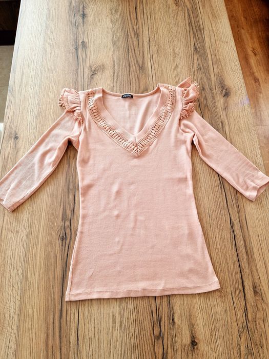 Różowo-pomarańczowa bluzeczka rozciągliwa