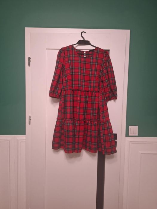 Sukienka świąteczna XL 42 krata