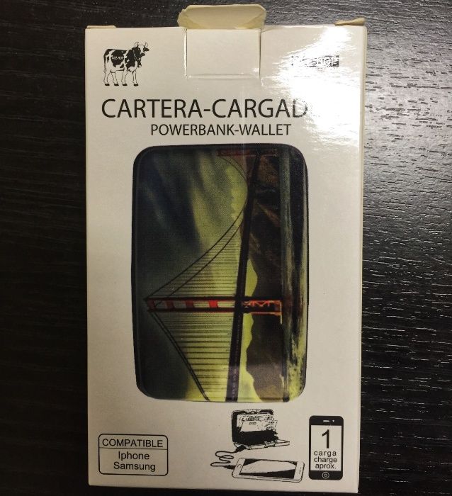 Carregador Portátil PowerBank e Porta-Cartões – 2 em 1, Novo