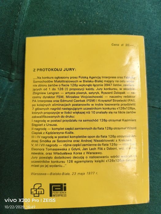 126 x 126 P książeczka satyryczna dla fanów malucha