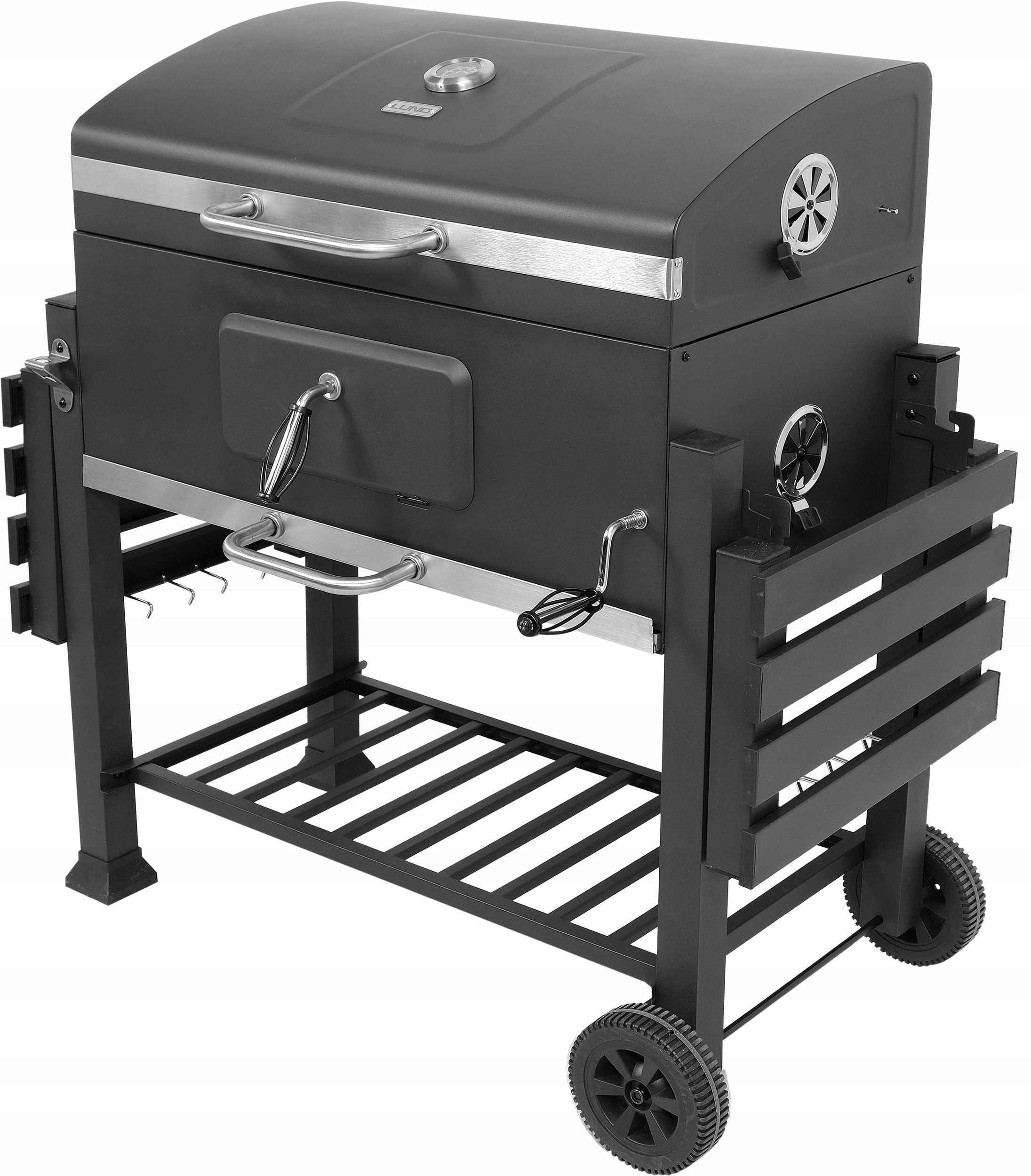 DUŻY GRILL WĘGLOWY Ogrodowy BBQ Regulowany 159cm 35KG
