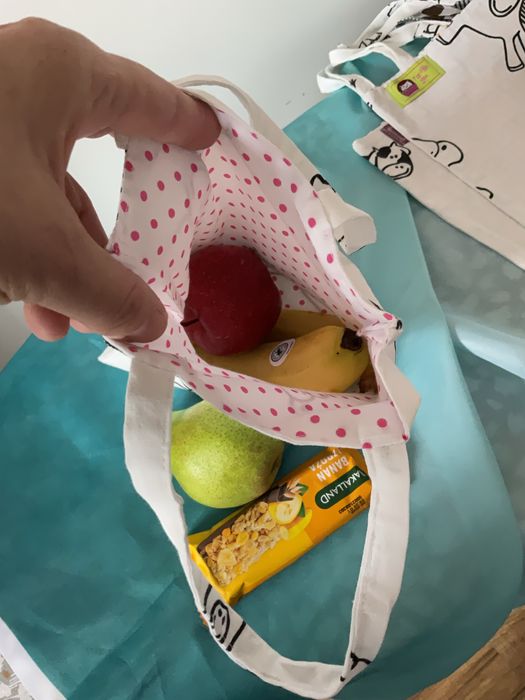 Bawełniane woreczki, torebki z uszami, handmade