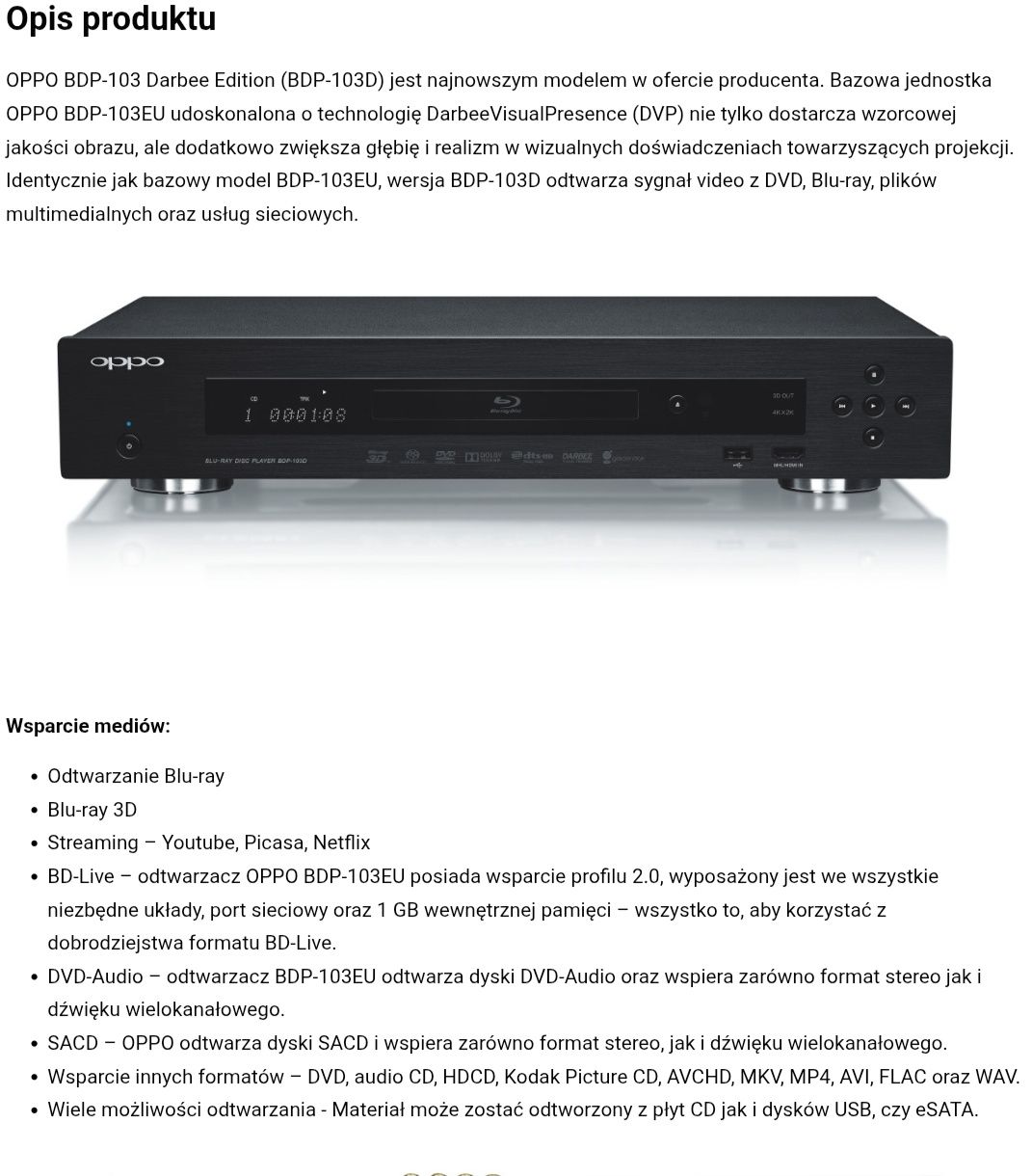 Odtwarzacz blu-ray oppo