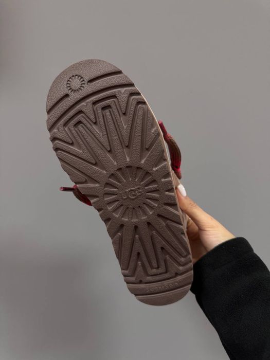 UGG Lowmel Sneakers Brown / Red натуральні Угги овчина хутро коричневі