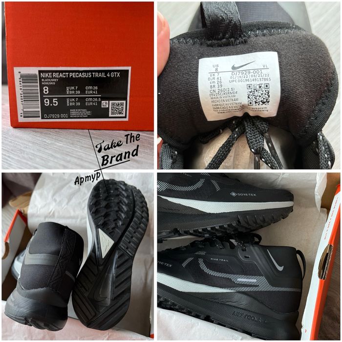 Мужские Кроссовки Nike React Pegasus Trail 4 GORE-TEX 1:1 Original
