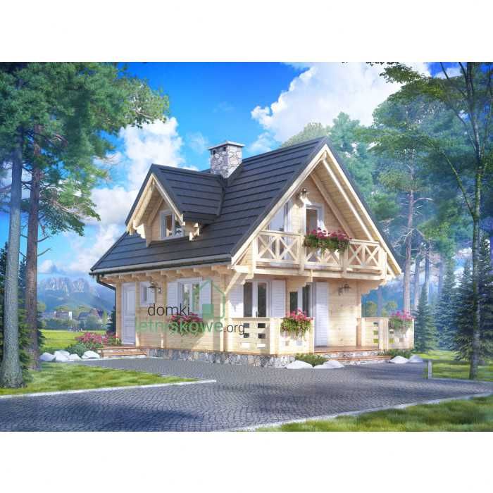 Drewniany domek letniskowy Karolina II 61 + 19 m2 - ROD, działka