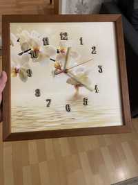 Zegar w kwiaty kwadratowy