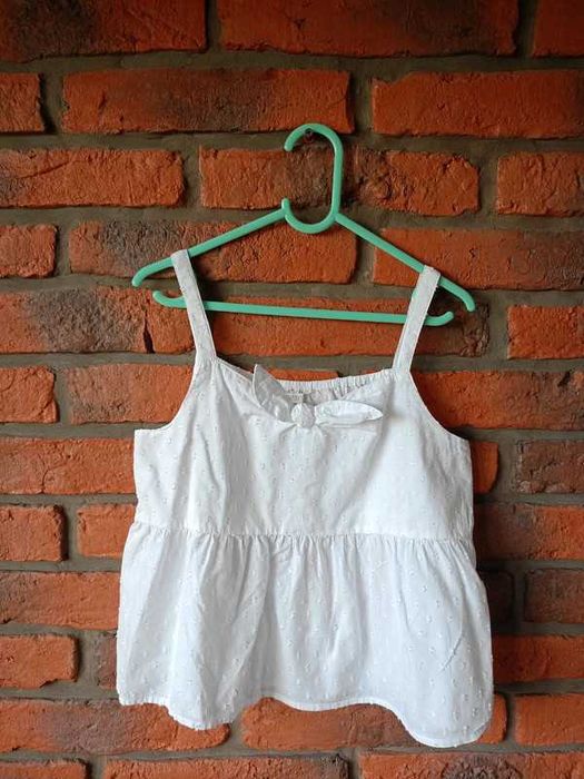 Biala boho bluzeczka na ramiączkach dziewczęca bluzka letnia na lato