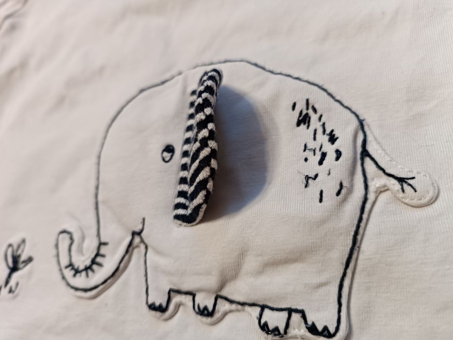 Next 62 bluzka długi rękaw ze słoniem unisex 3-6 m