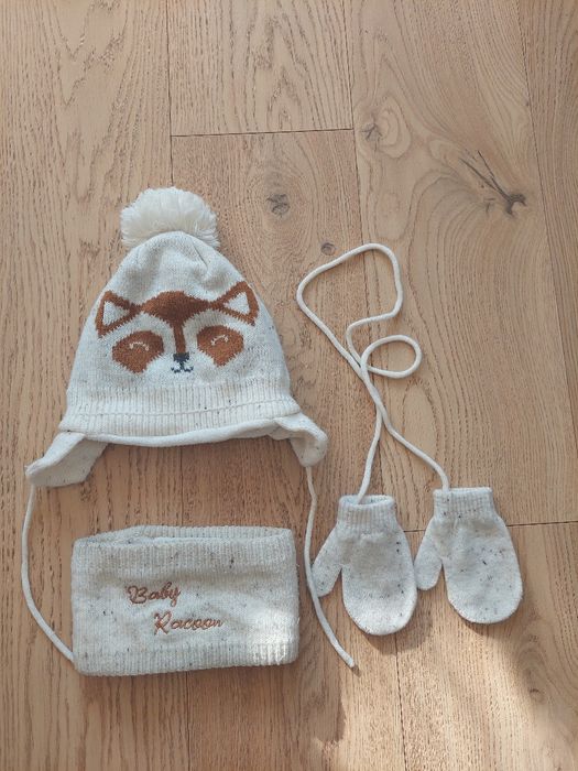Komplet czapka, komin i rękawiczki - 1,5 roku-2 latka