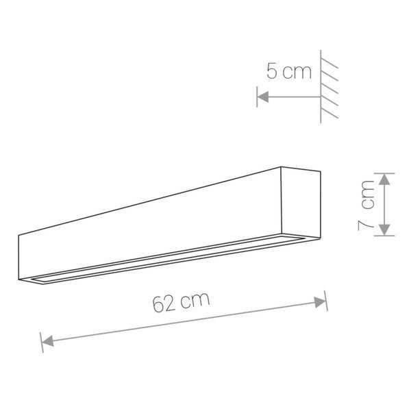 Sprzedam Kinkiet Straight wall led silver S 62CM T8 11W | SREBRNY