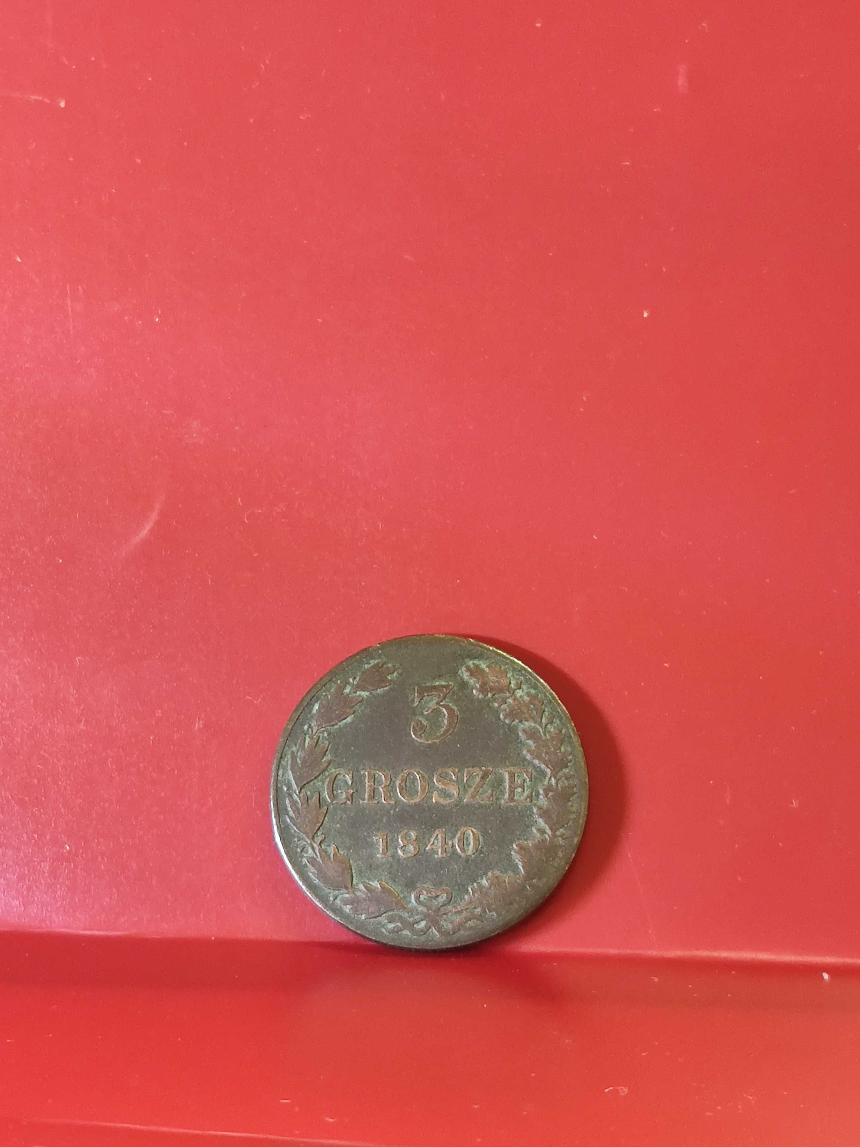 3 Grosze 1840r. MW w slabie