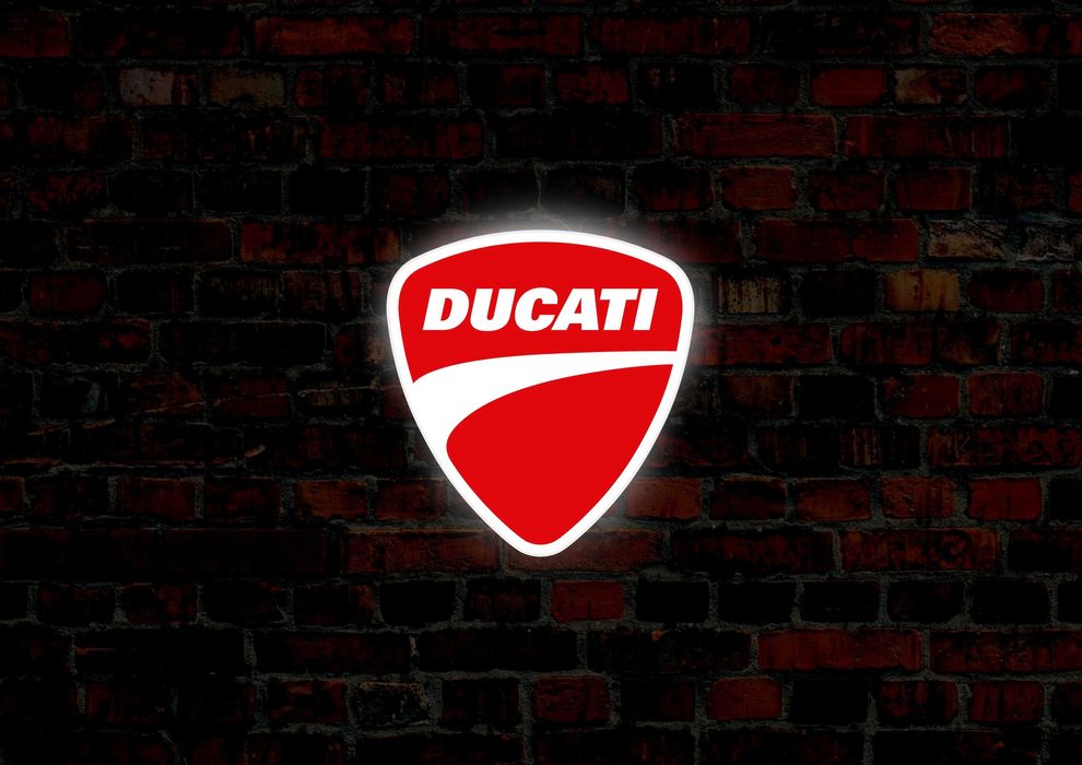 LED Neon DUCATI, Podświetlane Logo, Reklama 3D, Kaseton, Lampa