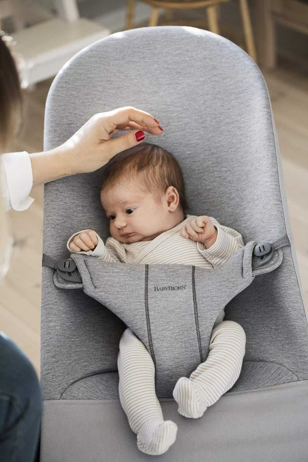 BABYBJORN Ergonomiczny Leżaczek dla Dzieci BLISS 3D Jersey Light Grey