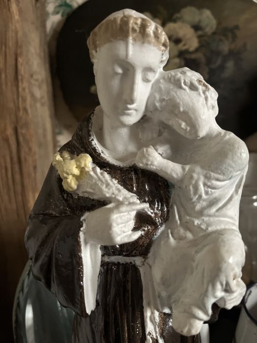 Stara figurka święty Antoni,  Józef z dzieciątkiem