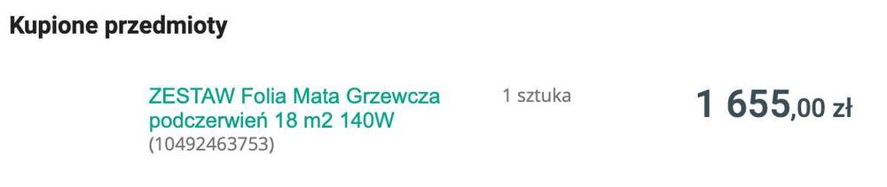 ZESTAW Folia Mata Grzewcza podczerwień 18 m2 140W ogrzewanie podłogowe